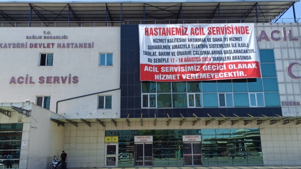 Devlet Hastanesi acili 17-18 Ağustos günleri hizmet vermeyecek